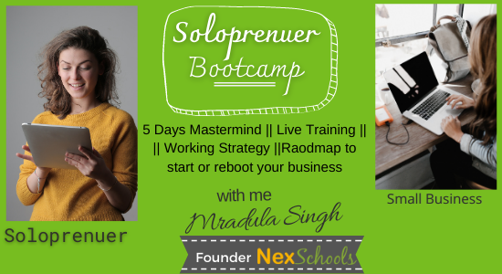 Soloprenuer Training, Bootcamp for Sololoprenuer and small business, Learn Content Marketing training, Content Planning