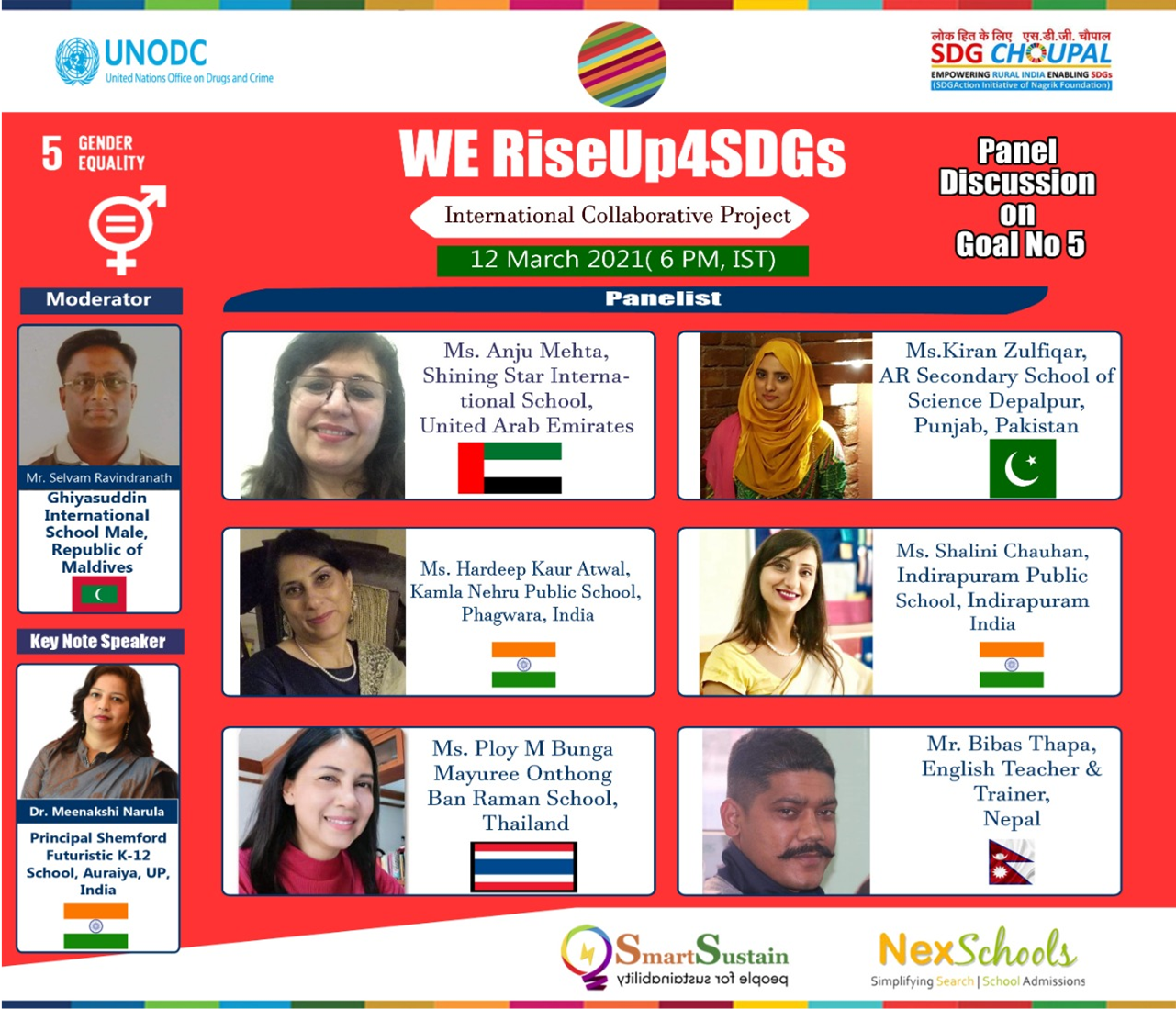 SDG5 Gender Equality, NexSchools is Media Partner for the RiseUp4SDGs, Sustainable Development Goals Panel Discussion Goal 5