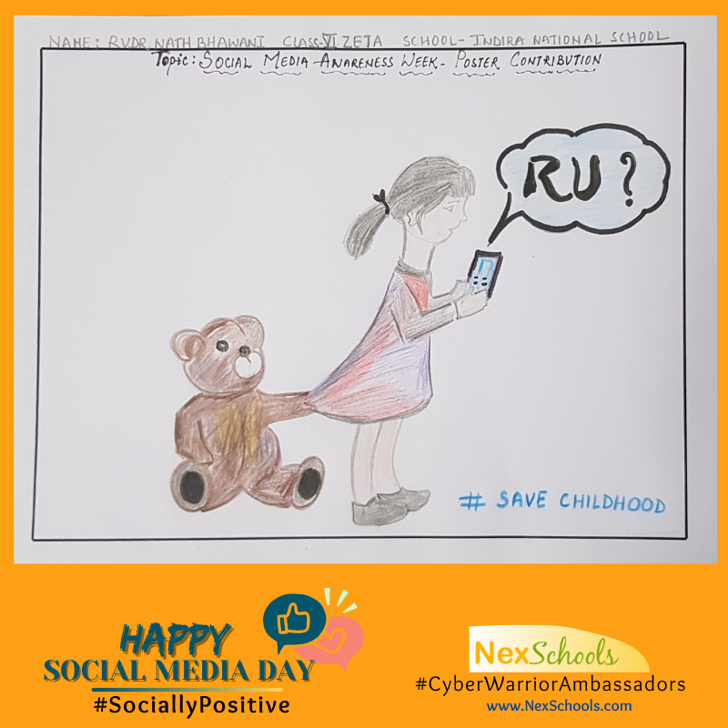 #SociallyPositive, Social Media Awareness Day Campaign by children for students, 