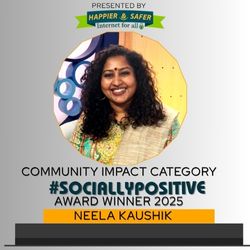 Neela Kaushik Founder Gurgaon Moms Socially Positive Award Winnner 2025 By Happier and Safer Internet -HSI Nexschools
